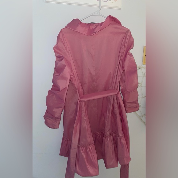 Samuel Dong Dress Coat Pink Button Ruffle Dress - Picture 12 of 16